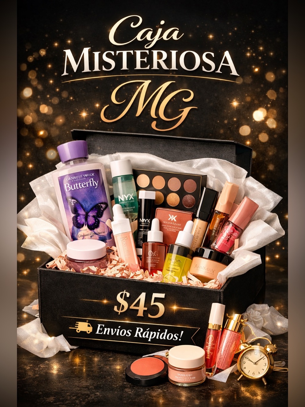 MG Caja Misteriosa - Women Makeup Set with Pink and Gold Accents